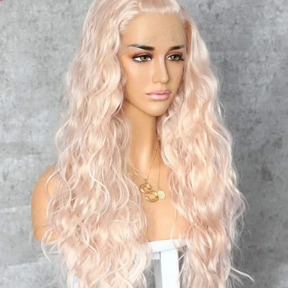 ✨24” ROSE GOLD BEACH WAVY LACE FRONT WIG💫NWT*